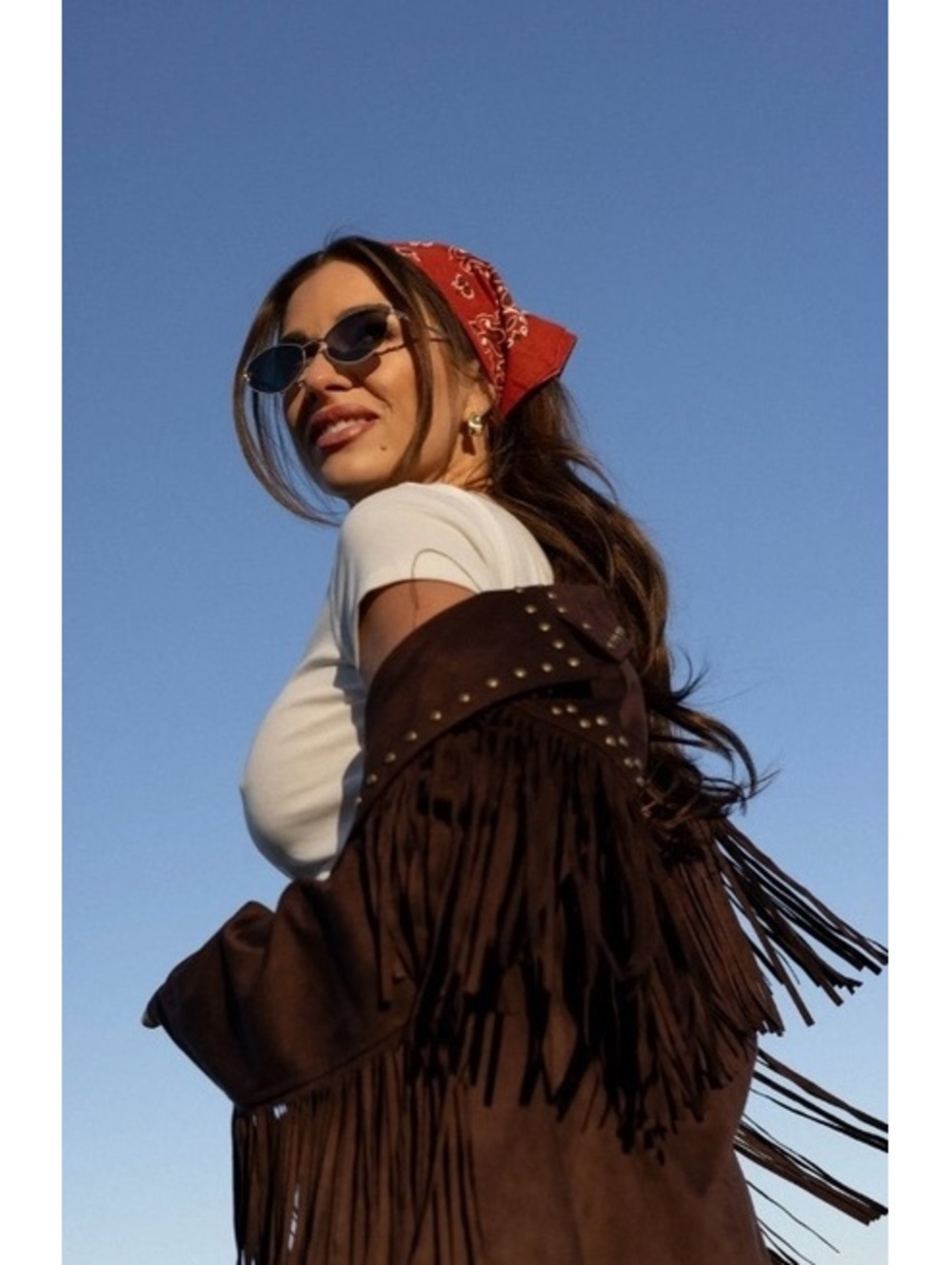 Fringe Detail Faux Suede Jacket